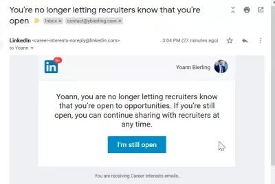 दुवा साधलेला: रोजगार शोधण्याच्या हेतूने सक्रियपणे शोधत : LinkedIn प्रोफाइल लपवा