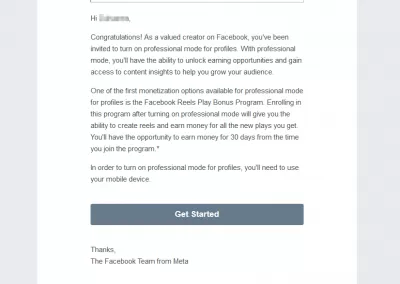 [خطأ في الفيسبوك خطأ حل] ملف التعريف غير مرتبط بصفحات المفوض: يجب دائما ربط ملف التعريف بصفحة المفوض : البريد الإلكتروني لدعوة Facebook Meta للانضمام إلى وضع Facebook Professional للملفات التعريف