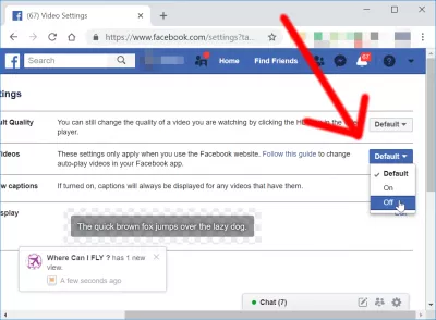 როგორ გამორთოთ ავტოპილაკი Facebook- ზე : Facebook- ის გამორთვა ავტომატური settings