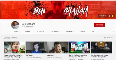 13 Expert Tips To Make A Great Youtube Channel : https://www.youtube.com/user/BenGrahamOfficial/