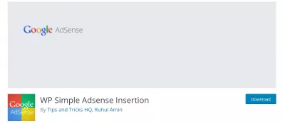 7 najlepszych darmowych wtyczek WordPress Adsense w celu zwiększenia przychodów : WP Proste wstawianie programu AdSense