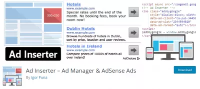 Los 7 mejores complementos gratuitos de WordPress Adsense para aumentar los ingresos : Insertador de anuncios: Ad Manager y Adsense Ads