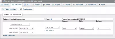 כיצד להוסיף מפתח זר ב phpMyAdmin : הוספת מפתח זר בממשק האינטרנט phpMyAdmin