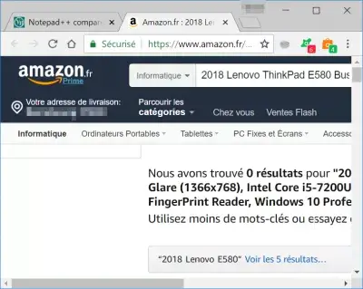 Amazon Associates OneLink - Universal Amazon Affiliate Link : Amazon fransk hjemmeside betjent af OneLink efter at have klikket på et amerikansk affilieret link