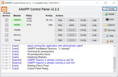 יציאת XAMPP שגיאה 80 כבר בשימוש : Apache התחיל לרוץ על יציאה 80