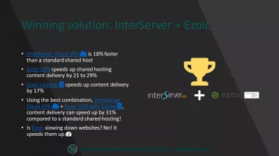 تسليم المحتوى الأولمبياد: 31٪ تحميل صفحة ويب أسرع! : اجعل تحميل صفحات الويب أسرع بنسبة 31٪ باستخدام InterServer + Ezoic
