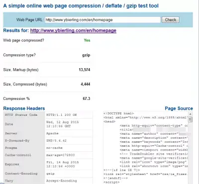 Provjerite kompresiju GZIP-a : Gidmreža.com GZIP alat za testiranje kompresije