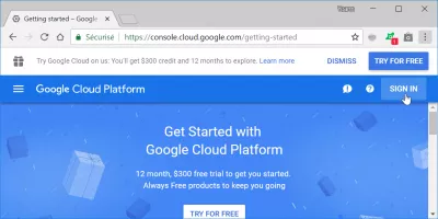 Kako stvoriti račun usluge Google Cloud? : Prijavite se na Google Cloud račun