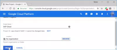Com crear un compte de servei de Google Cloud? : Selecció de nom del compte del servei GCloud