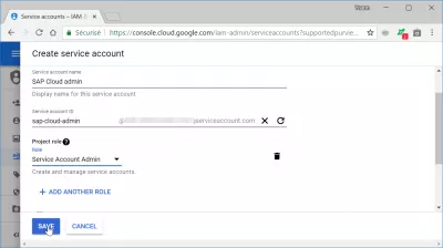 Come creare un account del servizio Google Cloud? : Creazione di un nuovo account di servizio