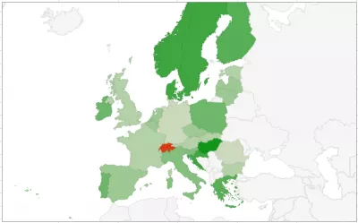 So erstellen Sie eine interaktive Karte in Google Sheets : Europa-Region eines Kartendiagramms