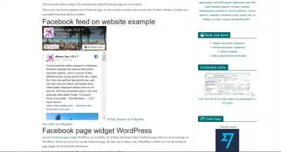 Facebook side widget WordPress : Facebook-side-widget integreret feed på webstedet