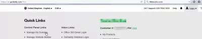 How to redirect Godaddy domain to another website : Manage my domains on GoDaddy options