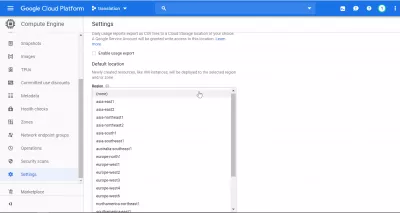 Jednoduchý úvod do služby Google Cloud : Výber geografickej polohy virtuálneho počítača platformy Platforma Google Cloud Platform