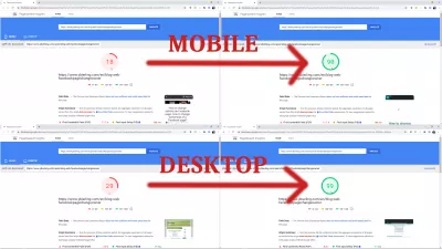 ગૂગલ પેજસ્પીડ આંતરદૃષ્ટિ: સમસ્યાઓ હલ કરો અને લીલોતરી મેળવો : Google Page Speed Insights scores turned green using ઇઝોઇકની સાઇટ ગતિ પ્રવેગક on both mobile and desktop