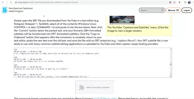 Bagaimana cara mengekstrak sari kata dari video YouTube? : Fail kapsyen dari Youtube SBV ditukar menjadi format sari kata SRT