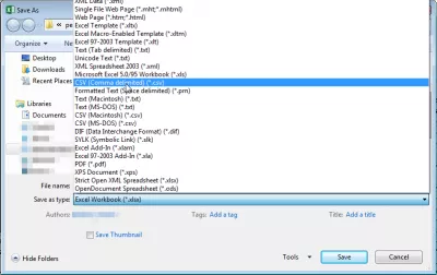 نحوه وارد کردن یک فایل اکسل در پایگاه داده MySQL در PHPMyAdmin : پیدا کردن فرمت از هم جدا شده با کاما CSV