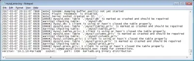 PHPMyAdmin onarım tablosu : MySQL tablosu çöktü olarak işaretlendi ve onarılmalı