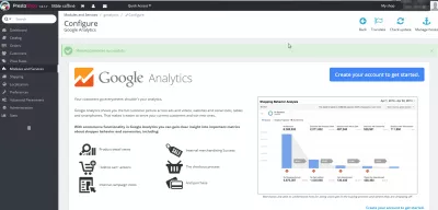 Sledování Google Analytics pomocí služby Prestashop : Nainstalujte modul Google Analytics a vytvořte účet
