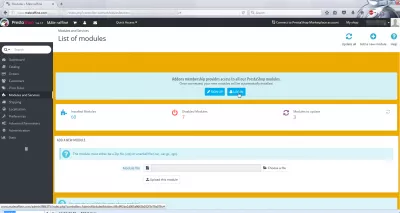 PrestaShop гарын авлагыг суулгах : Modules болон Services PrestaShop login