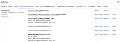 قم بإعداد Gmail مع نطاق GoDaddy أو مجال آخر : إرسال البريد كخيار في Gmail
