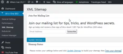 Wordpress Sitemap XML SEO odkazy na stránky : Vše v jednom SEO Sitemap XML