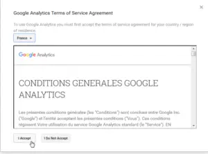 Google Analytics how to add a website to your account and get a Tracking ID : Read terms and conditions