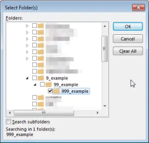 Outlook find lost folder in folder hierarchy : Folder hierarchy view