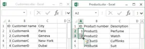 How to combine two data sets and create all possible combinations with Excel : Creation of first two IDs and appearance of the expand function