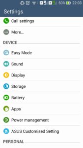 How to free storage space in Android by clearing cache : Locating Storage menu in Settings