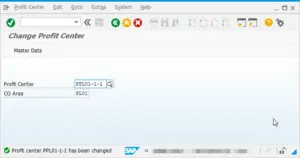 SAP how to create a profit center - solve issue profit center does not exist : Profit center saved