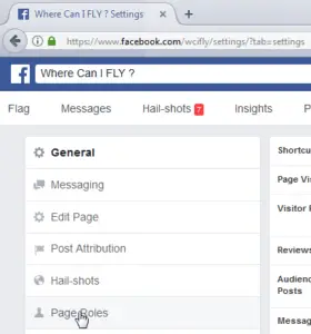 Facebook Page - how to change the Page owner : Find the Page Roles menu in page settings
