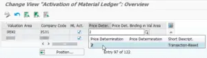 SAP Message C+302 - Material ledger not active in plant : Selection of a price determination