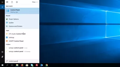 Add hibernate to Windows 10 : Find Control Panel in Windows search 