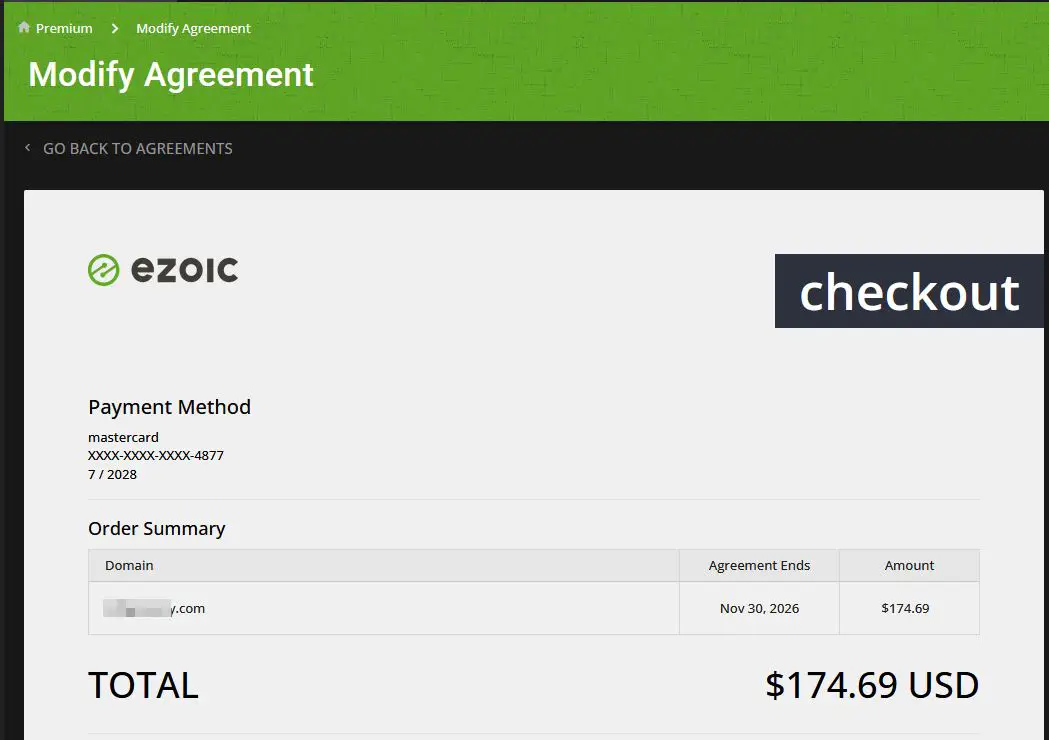 Ezoic Premium agreement website withdrawal fee