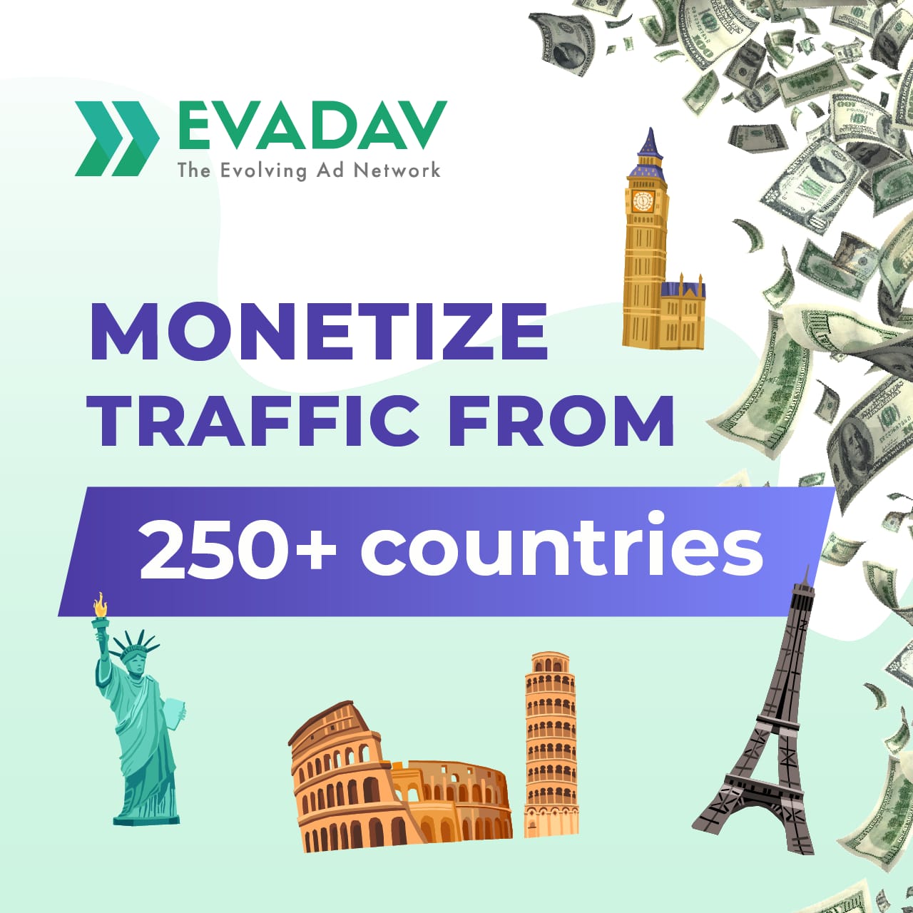 Monetizar o tráfego de mais de 250 países