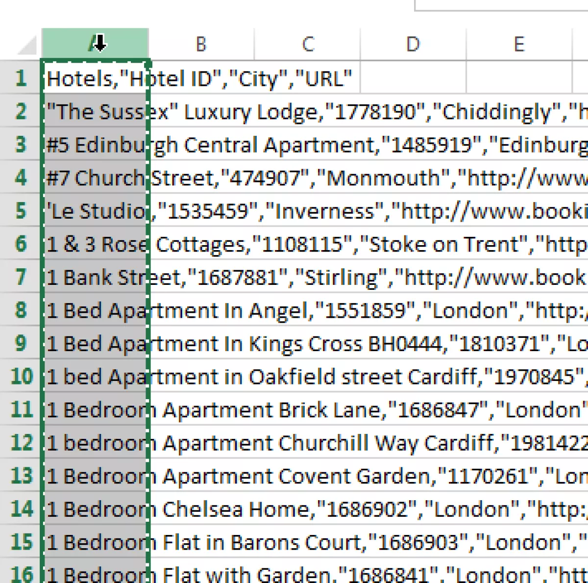 insert comma excel 2010