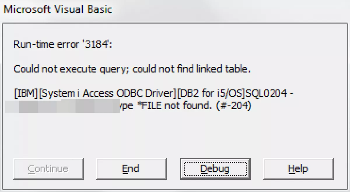 sql0204 type *file not too found