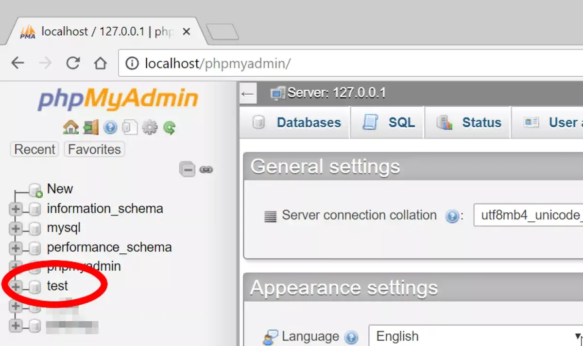 Localhost/phpmyadmin