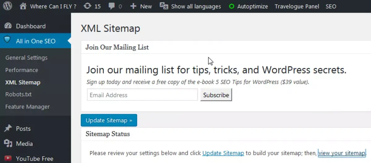 Sitemap wordpress