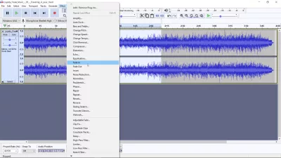 Jak získat open source cinkotky pro svůj podcast? : Úpravy písně v Audacity s efektem blednutí