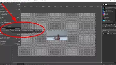 [3 Langkah Mudah] OpenShot: Bagaimana Cara Mengaburkan Bagian Dari Video? : Mengekspor gambar sebagai PNG dengan transparansi di GIMP