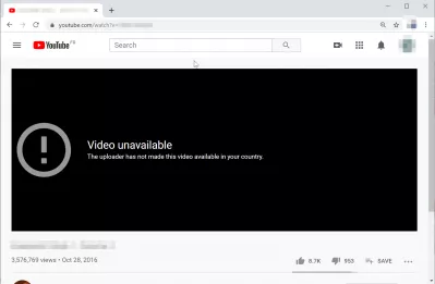 Obejít chybu YouTube Odesílatel toto video ve vaší zemi nezpřístupnil : Chyba YouTube Uploader toto video ve vaší zemi nezpřístupnil