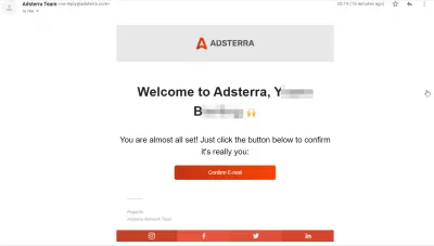 Adsterra Review: Kui palju saate oma reklaamidest teha? : Adsterra Automaatne ja otsene konto kinnitamine registreerimisel