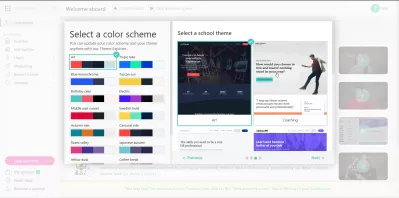 無料トライアル！ LearnWorldsでオンラインスクールを作成する : 配色と学校のテーマの選択