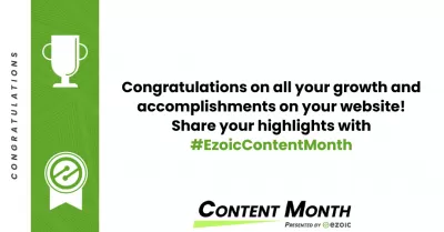 YB Digital Ezoic Mesec vsebine Poudarki: v Ezoic Top 4% založniki! : Čestitke on all our growth and dosežki on our websites! Share your own Poudarki with #ezoiccontentmonth !