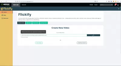 Ezoic Flickify Review: svoje članke spremenite v videoposnetke v nekaj minutah in brezplačno! : Vnesite URL članka za pretvorbo v video