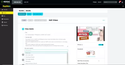 Làm Thế Nào Để Tạo Nền Tảng Video Của Riêng Bạn Trên Humix, Với Lưu Trữ Miễn Phí Và Cạnh Tranh Với Youtube? : Chi tiết đã được nhập sẵn với các video được nhập