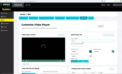 Humix Platformuna Giriş : Video Player Rengi ve CSS Tasarım Özelleştirme Web Sitesi Tasarımını Eşleşmesi