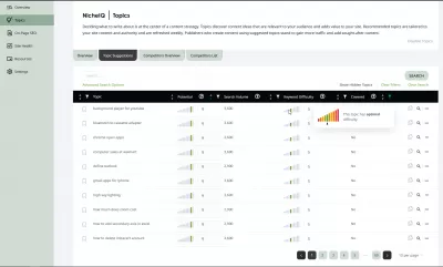 Nicheiq Review: Hur hittar man (gratis) ämnen för nya artiklar? : Enkla automatiska ämnen Förslag för dina webbplatser för innehållsskapande